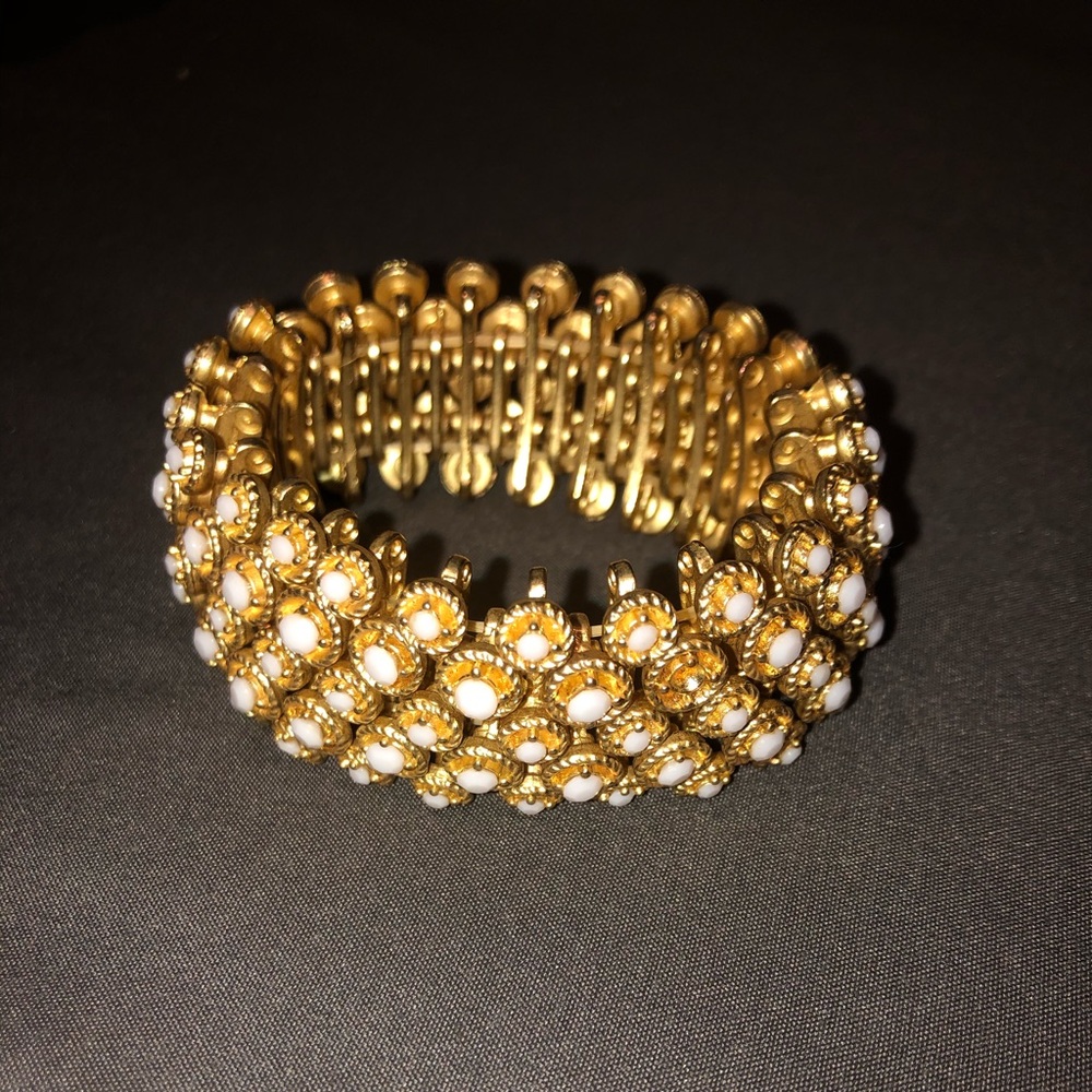 Gold and white bracelet